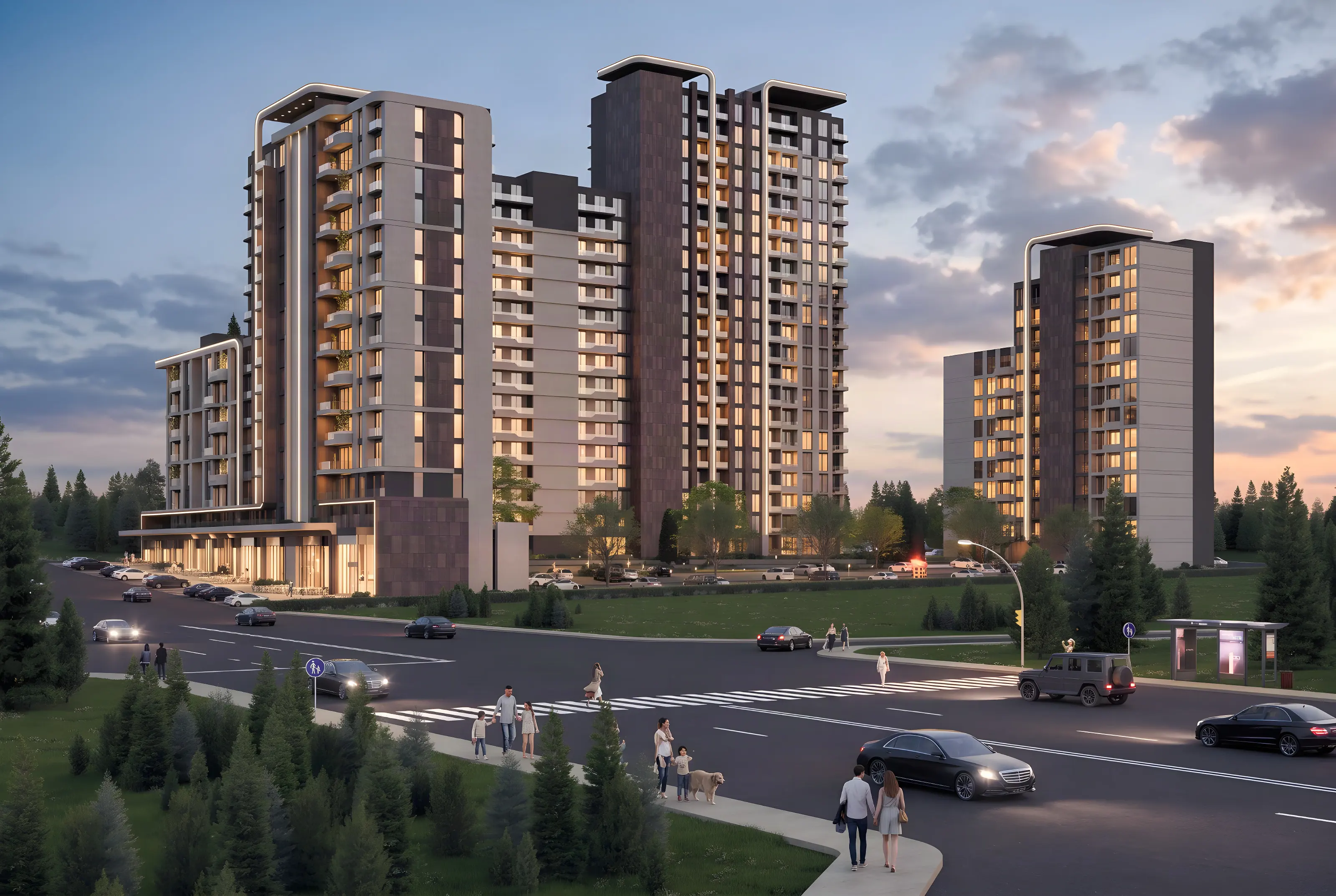 Motto Prive Yaşamkent kule siluetleri ve cephe dokusu